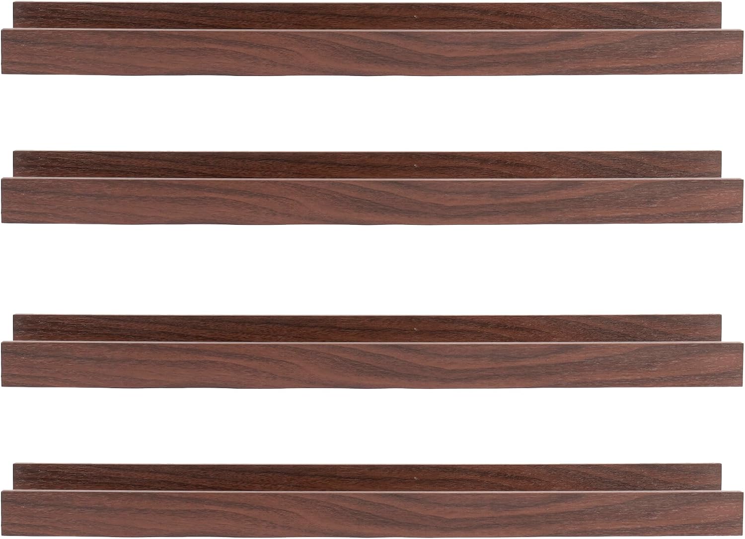 Kiera Grace Edge Engineered Wood Floating Shelves - 23", Jacobean, 4Pack Simple & Classic Decorative Book Ledge - Wall-Mounted Picture Frame Shelves for Home, Room, Office image 4