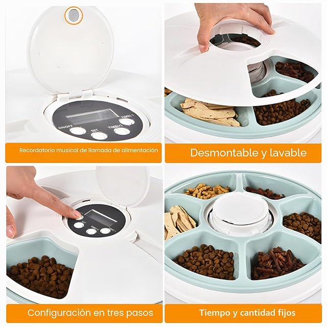 Foto 4 de 7 de Comedero automático para gatos, comedero automático para gatos, comida húmeda para gatos con temporizador