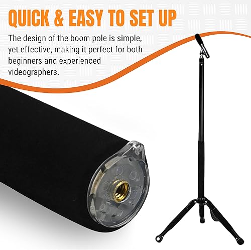 Miniatura 4 de iOgrapher Poste de micrófono - Soporte de poste de brazo de mano y soporte de micrófono ajustable - Montaje de poste compacto y extensible con