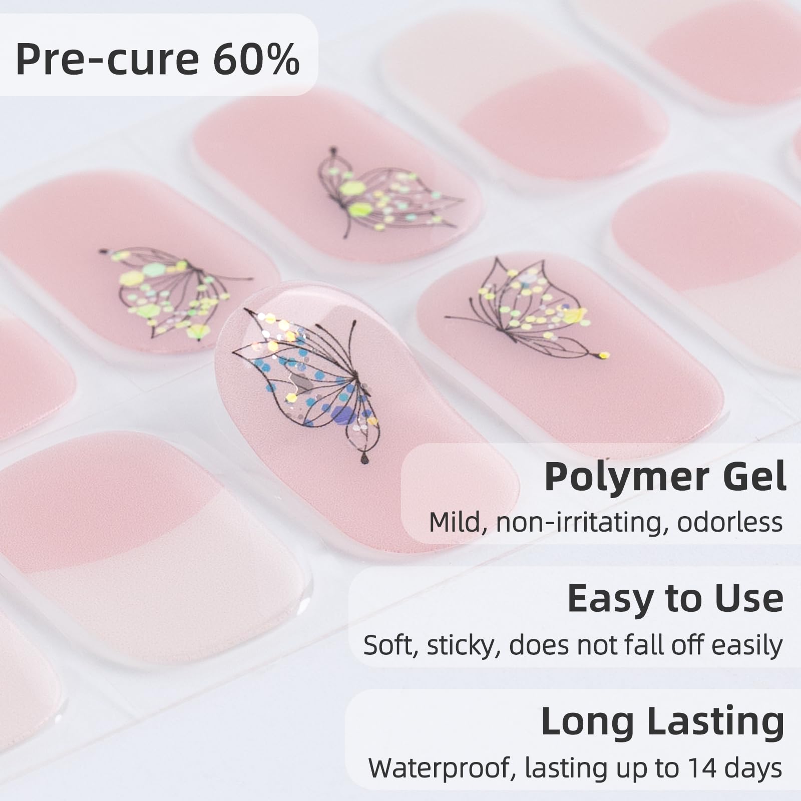 UV-Gel-Nagelfolien Set – 28 Stück, Selbstklebend, Mit UV-Lampe Aushärtbar, Geruchlos & Langanhaltend