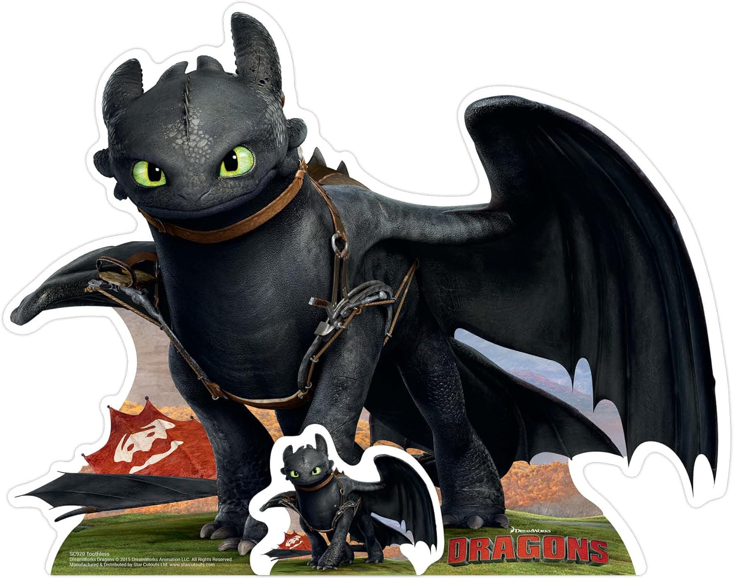 STAR CUTOUTS SC920 Toothless-How to Train Star Mini-Dragon Theme Party and Room Decoration-Height 61cm, Solid, Multicolour, Regular