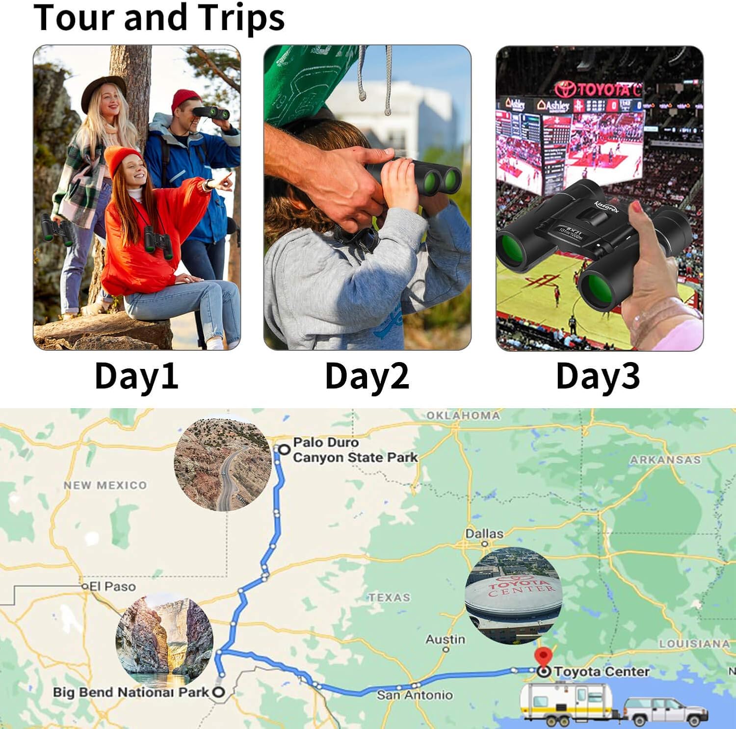 Kissarex Adults Compact Travel Binoculars: 8x21 Mini Small Size Lightweight Best Outdoor Theatre Tactical Hiking Kids Concert Sports Camping Low-Light Night Vision Waterproof