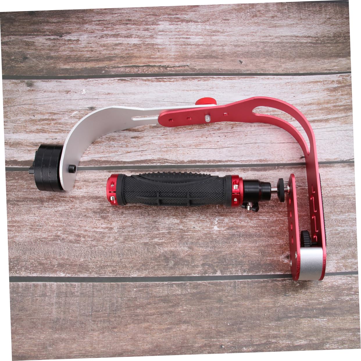 Stabilizzatore Camera Portatile Rosso in Lega di Alluminio | Dv e Videocamera, Riprese a Basso Angolo e Selfie, Stabilità Elevata Movimento Fluido e Preciso