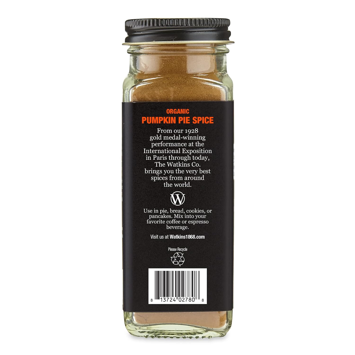 Watkins Organic Pumpkin Pie Spice, 2.6 oz., Pack of 3