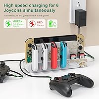 Vista 5 de Base de carga para controlador de interruptor compatible con Nintendo Switch OLED-The Legend of Zelda Tears of The Kingdom Edition y Switch