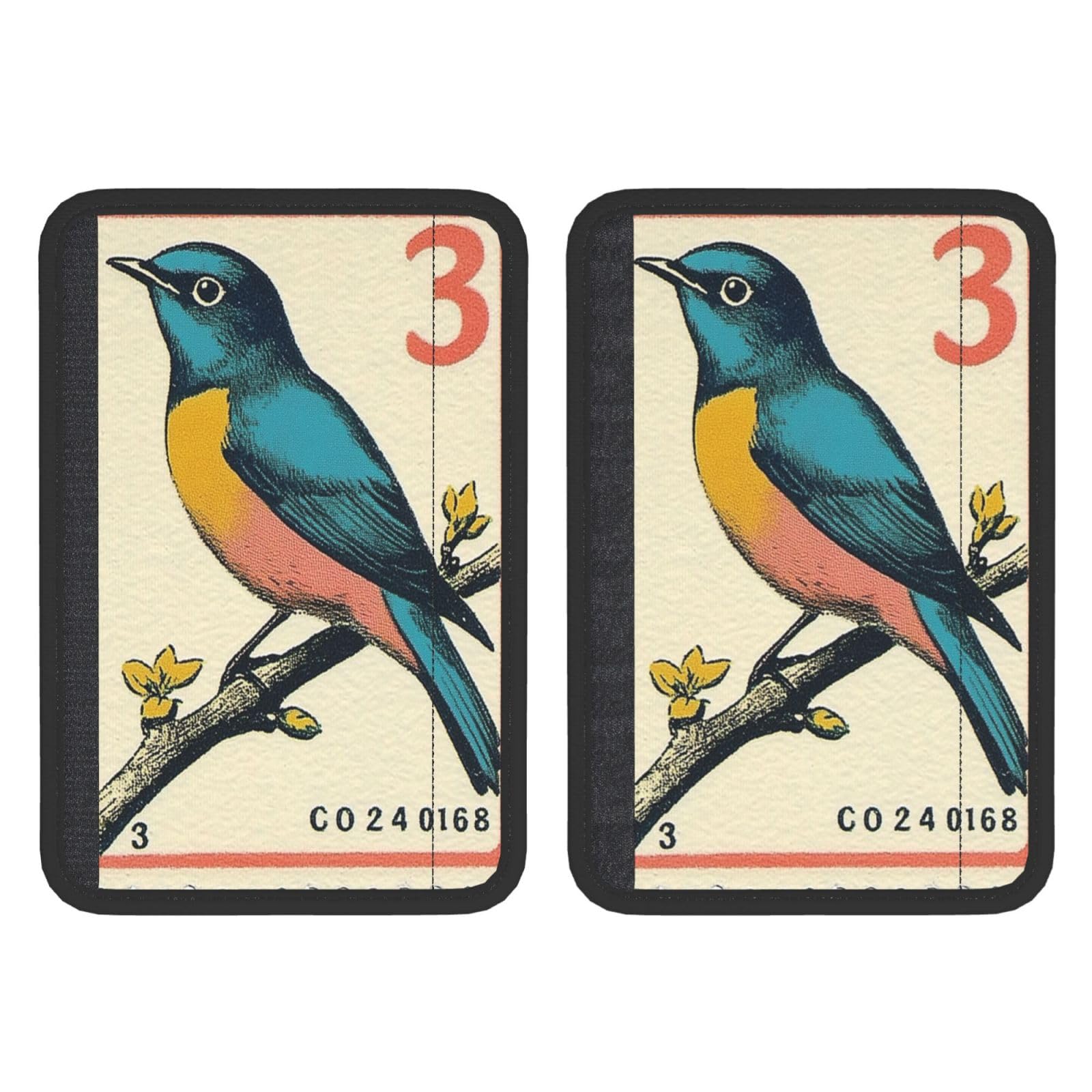 Vintage 3-Cent Postage Stamp Blue Bird Car Seat Belt Cover 2 Pack Seatbelt Strap Shoulder Pad Protector Universal Comfort for Car