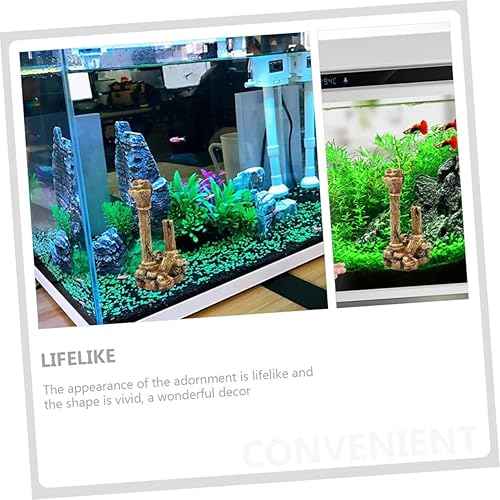 Miniatura 6 de Mipcase Accesorios para pecera, decoración de paisaje, acuario, resina, artesanía, columna romana, pecera, pilar, mármol, decoración, barril de