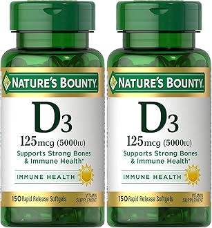 Vitamin D-5000 IU Softgels, Maximum Strength 150 ea ( Pack of 2)