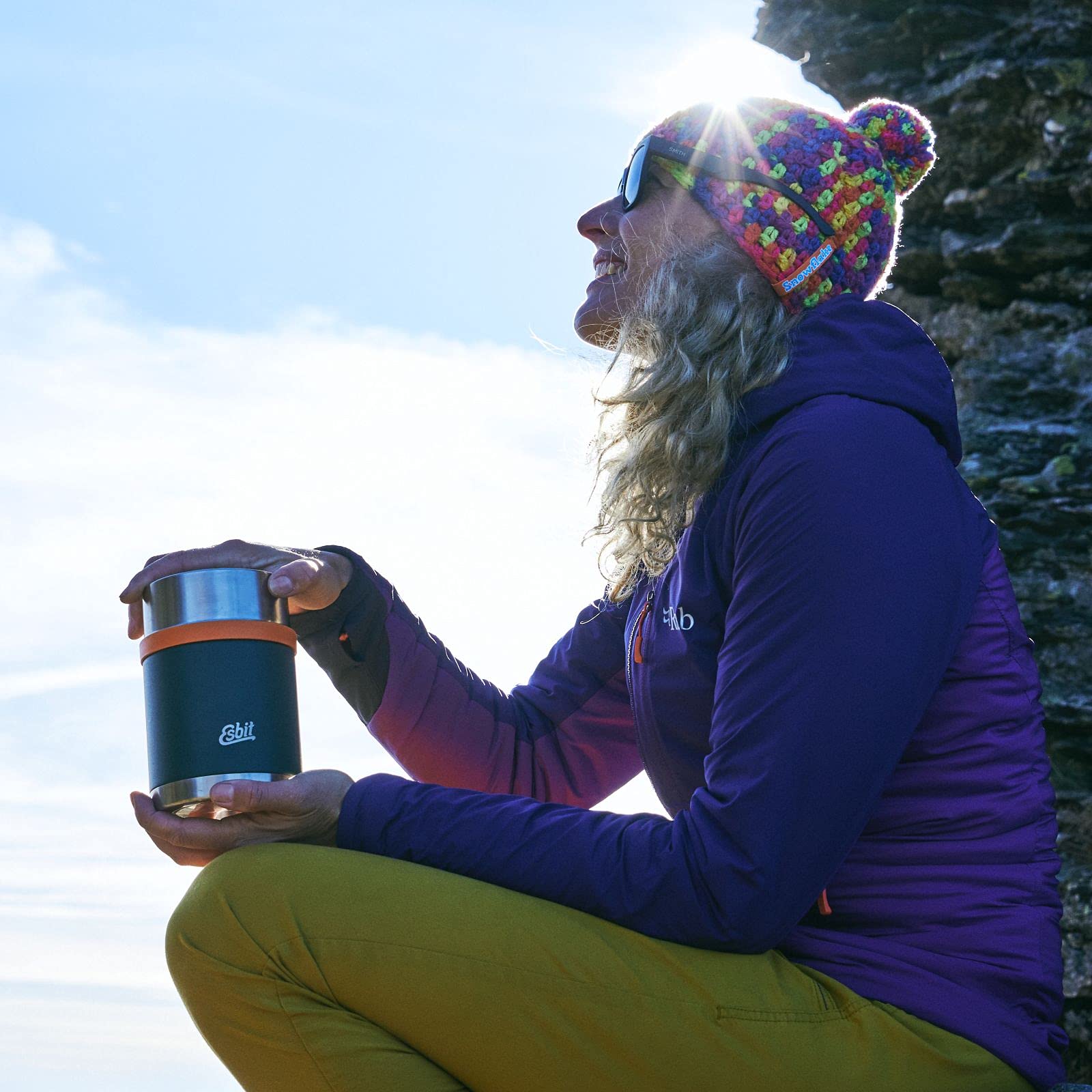 Esbit Thermobehälter Sculptor für Essen - Warmhaltebehälter 750 ml in Forest Green - aus Edelstahl für warme und kalte Speisen