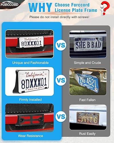 Miniatura 10 de Ajuste personalizado para soporte de placa de matrícula Ford Escape 2012 2011 2010 2009 2008 Marco de matrícula delantera negro Accesorios de