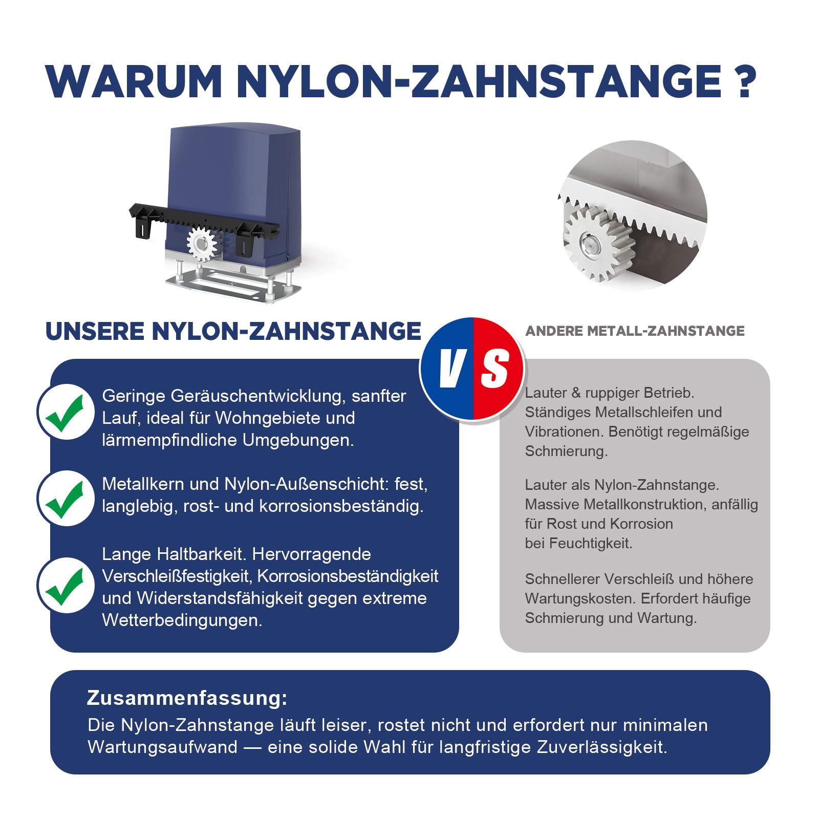 Schiebetorantrieb Set für Tore bis 600 kg und 12 m Länge mit Smart WiFi Infrarotsensor 2 Fernbedienungen inkl. 4m Nylonzahnstangen Garagentorantrieb Toröffner Hoftorantrieb