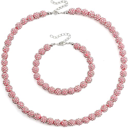 Necklace For Men Women Baseballer Inspired Beaded Necklace Unisex Rhinestone Dis