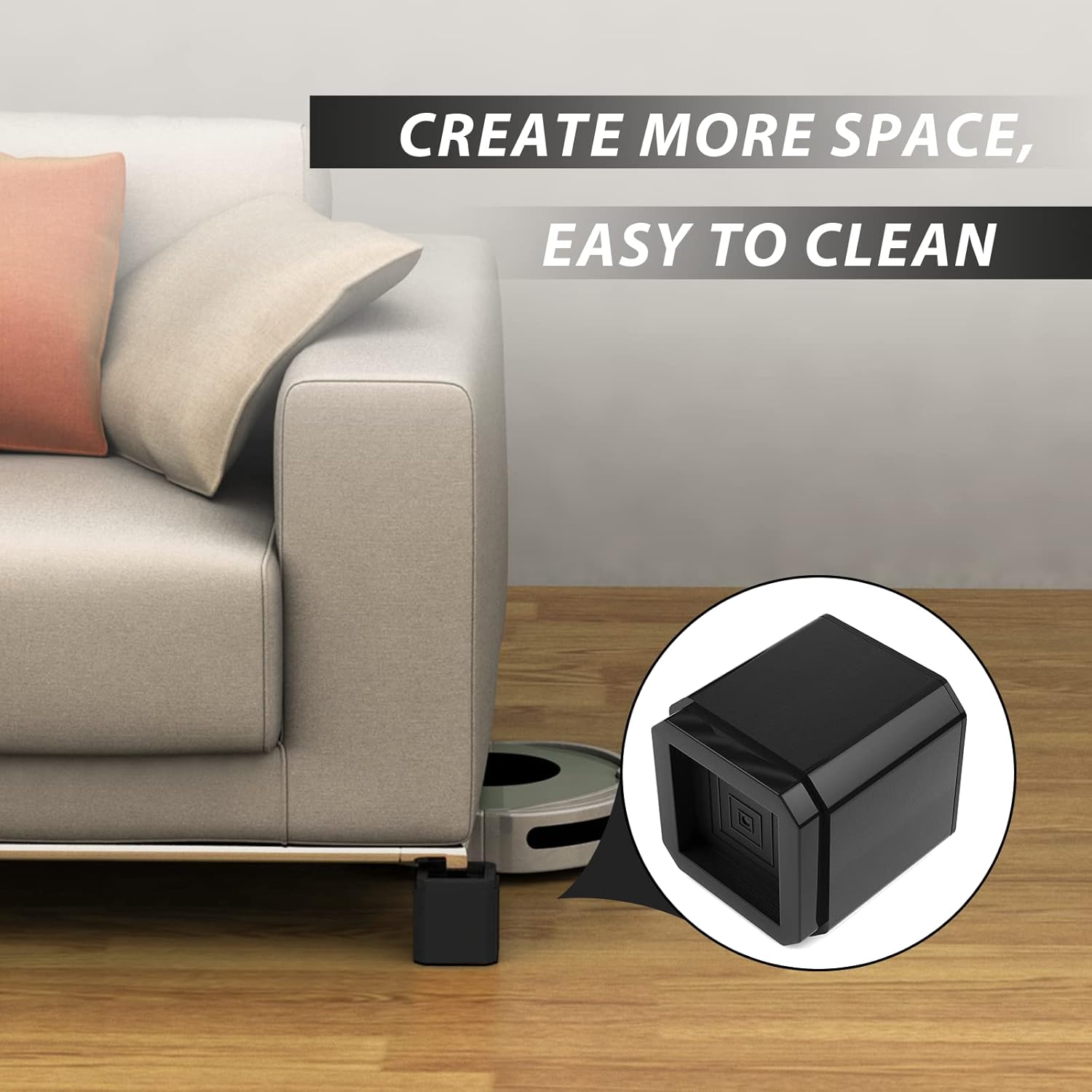 Bed Risers 4 Inch Heavy Duty Adjustable Dorm Room Extra High Lifts Desk ...