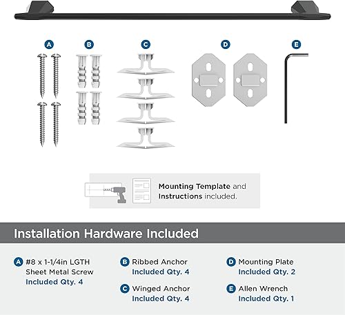 Vista 112 de Amerock BH36043CZ Toallero de bronce champán Toallero de 18 pulgadas (17.992 in) San Vicente Toallero de baño Accesorios de baño