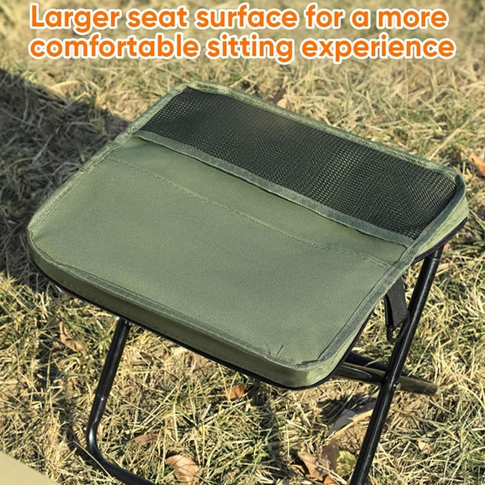 Tabouret Pliant Portable Camping XL - Siège Léger Robuste Jusqu'à 120kg Avec Sac Rangement - Pêche Plage Jardin