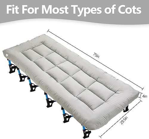 Miniatura 5 de Brarvagur Colchón de cuna con bolsa de transporte, almohadilla para cuna portátil y plegable, colchón de cuna de camping, tela cómoda y suave para