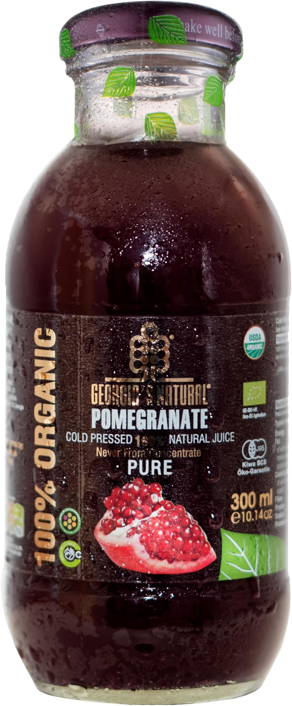 100% Organic Cold Pressed Pomegranate Juice, 300 Ml