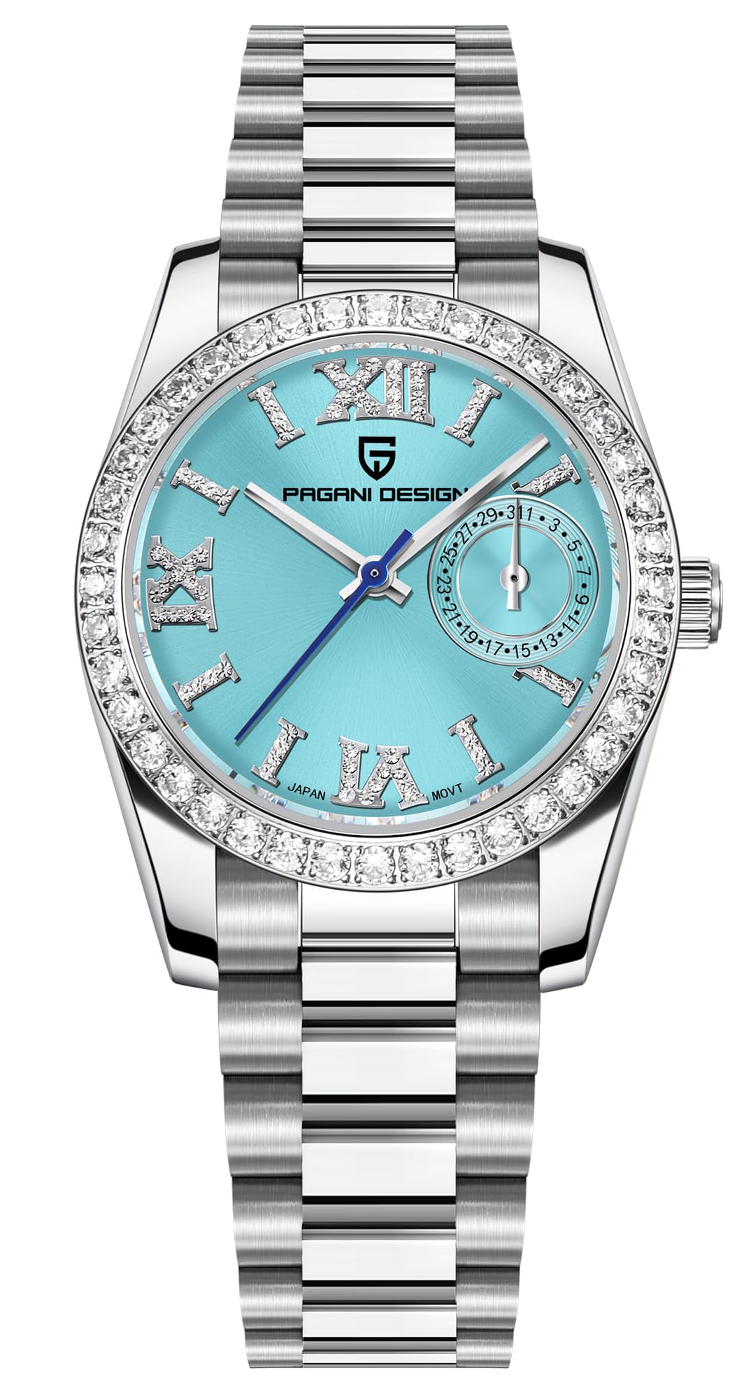CEYADG Pagani Design Orologio da donna al quarzo elegante, orologio da polso di lusso con diamanti per le donne con cinturino in acciaio inox