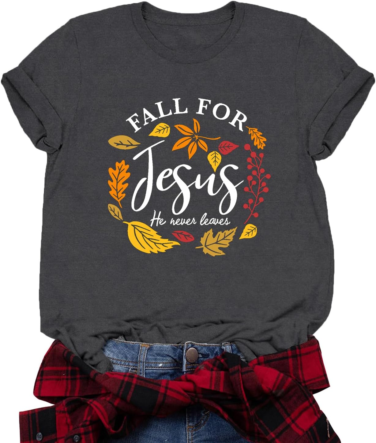 Christian Shirt for Women Jesus T-Shirt Inspirational Short Sleeve Fall for Jesus Tee Tops