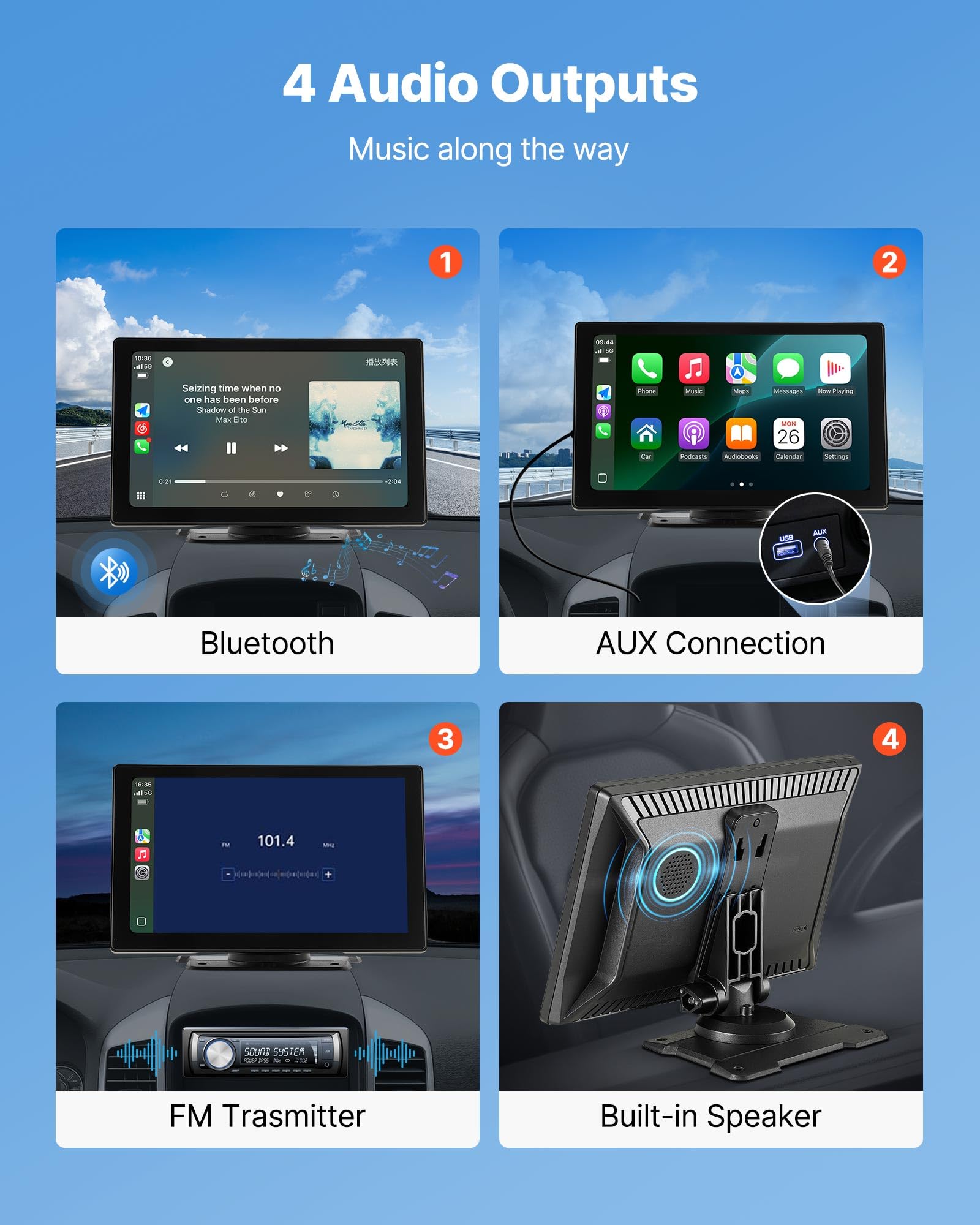 VEVOR Autoradio sans Fil, Écran Central Tactile HD 22,9 cm, Compatible avec Apple CarPlay et Android Auto, avec Caméra de Recul, Commande Vocale, Mirror Link, Bluetooth, Navigation GPS, pour Voiture