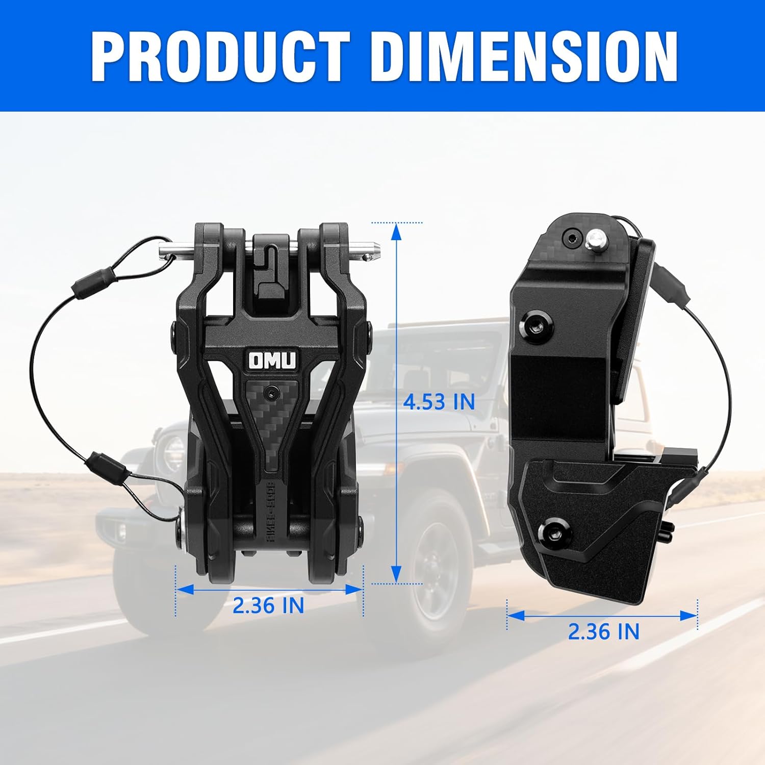 OMU Hood Latch Lock Catch Compatible with 2018-2024 Jeep Wrangler JL & 2020-2024 Gladiator JT, Hood Latches Locking Kit for Reducing Hood Shaking, 4pcs (Not fit 4xe)
