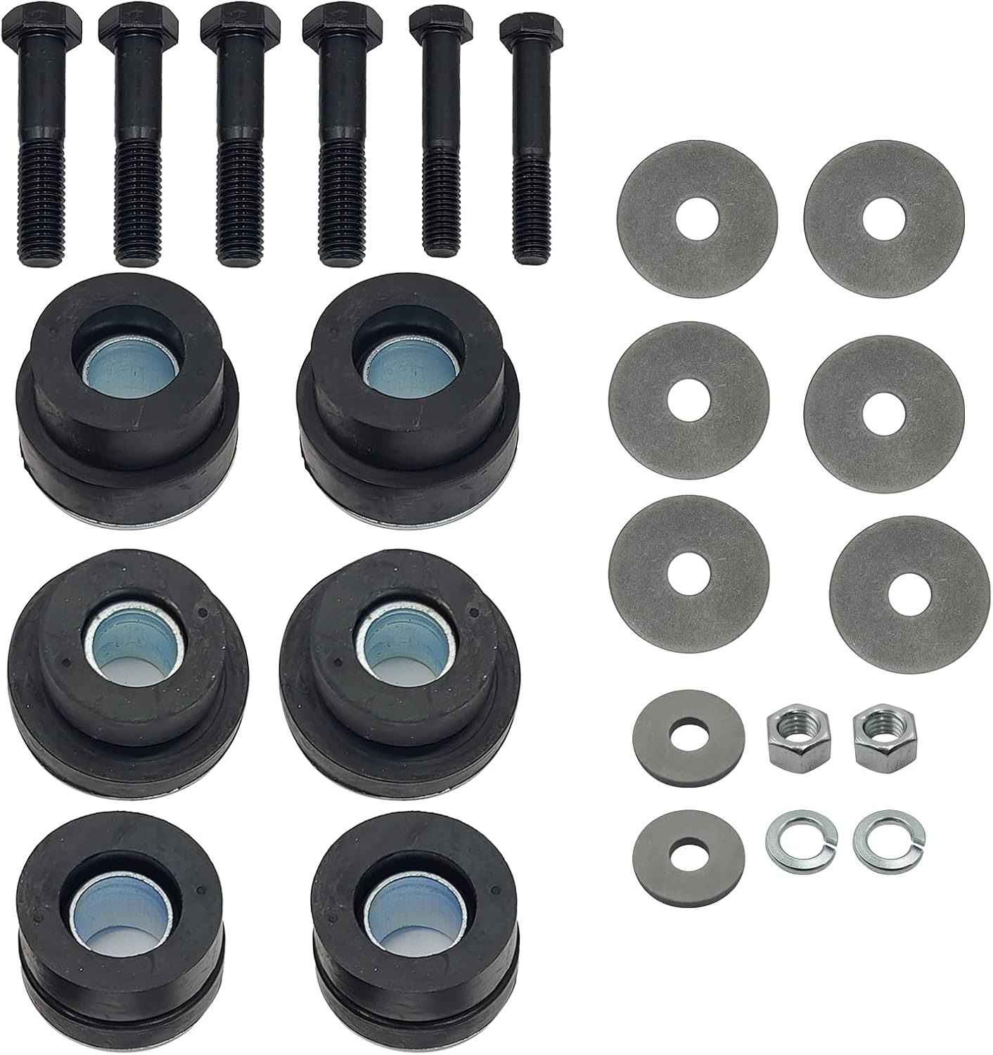 Subframe Body Mount Bushing Kit w/Hardware for 1967-1972 Chevrolet Camaro Pontiac Firebird 1969-1972 Nova - Rubber Body Mount Bushing & Steel Sleeves & Hardware