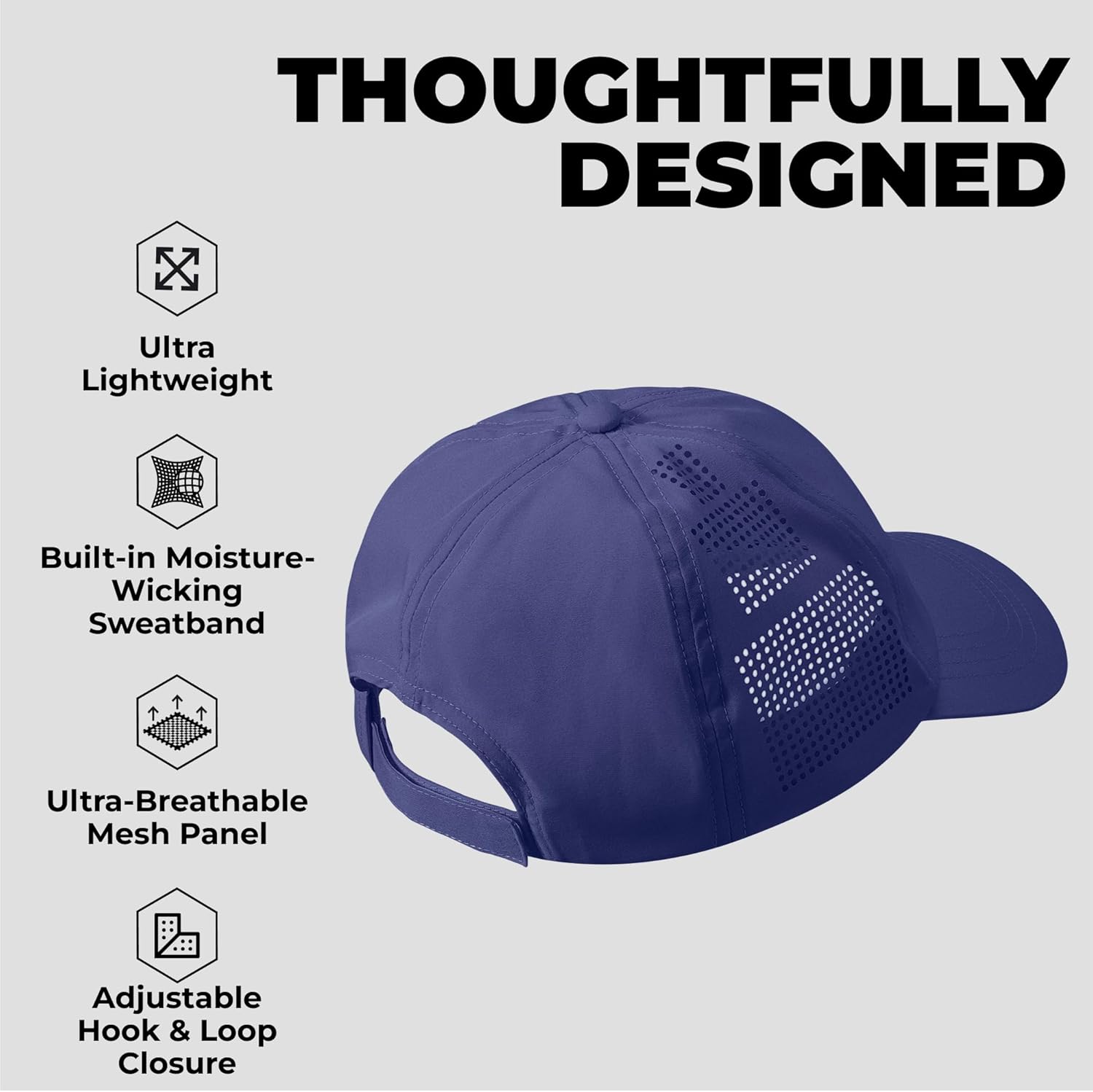 Tough Headwear Baseball Running Cap - Lightweight Quick-Drying Athletic Hat for Men & Women - Sweat-Wicking - Image 3