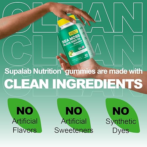 Miniatura 6 de Gummis de musgo marino con shilajit, ashwagandha y astaxantina, ricos en minerales y vitaminas para la inmunidad, salud intestinal y energía,