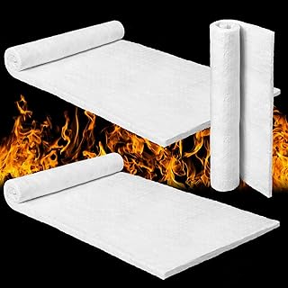 3 Pcs Ceramic Fiber Insulation Blanket 32" x 16" x 1/4" Kaowool Ceramic Fiber Insulation Fireproof Insulation Blanket High Temperature Insulation Blanket for Furnace, Forges, Kilns, Stoves
