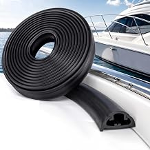DaisyInner 50 ft Semi Rigid Boat Rub Rail Kit Marine Grade Dock Bumpers Flexible Rubber Dock Fender Bumper Rub Rail for Boat Hull Protection Impact Absorption Black