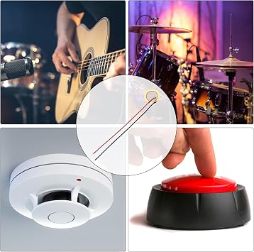 sourcing map 5Pcs Piezoelectric Discs 15mm Acoustic Pickup Transducer Microphones Trigger Buzzer Drum Guitar