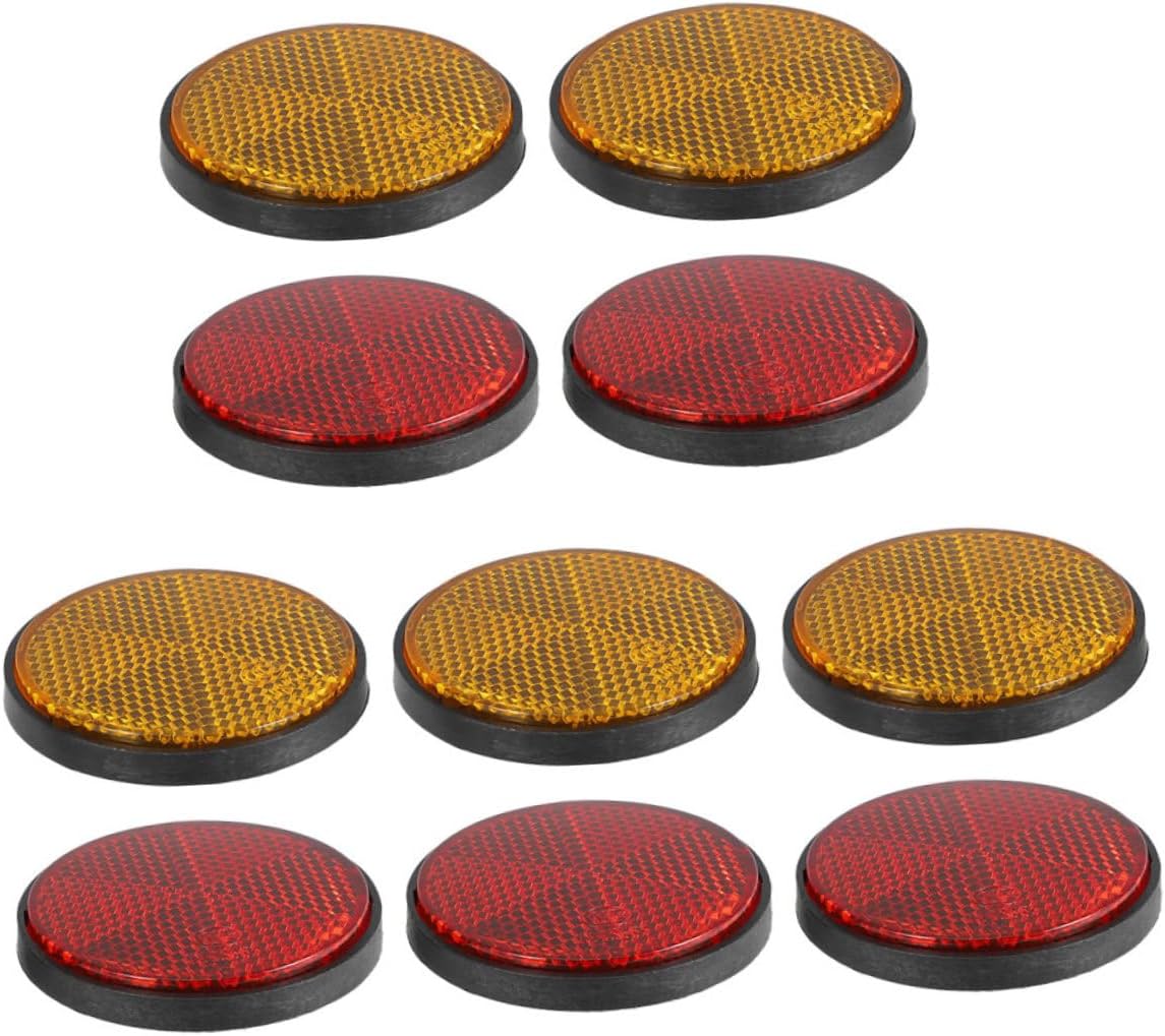 Yardwe 10Pcs Round Reflectors Lattice Reflectors for Bikes Motorcycles and Scooters Durable and Easy to Warning Supply for Night Riding Visibility