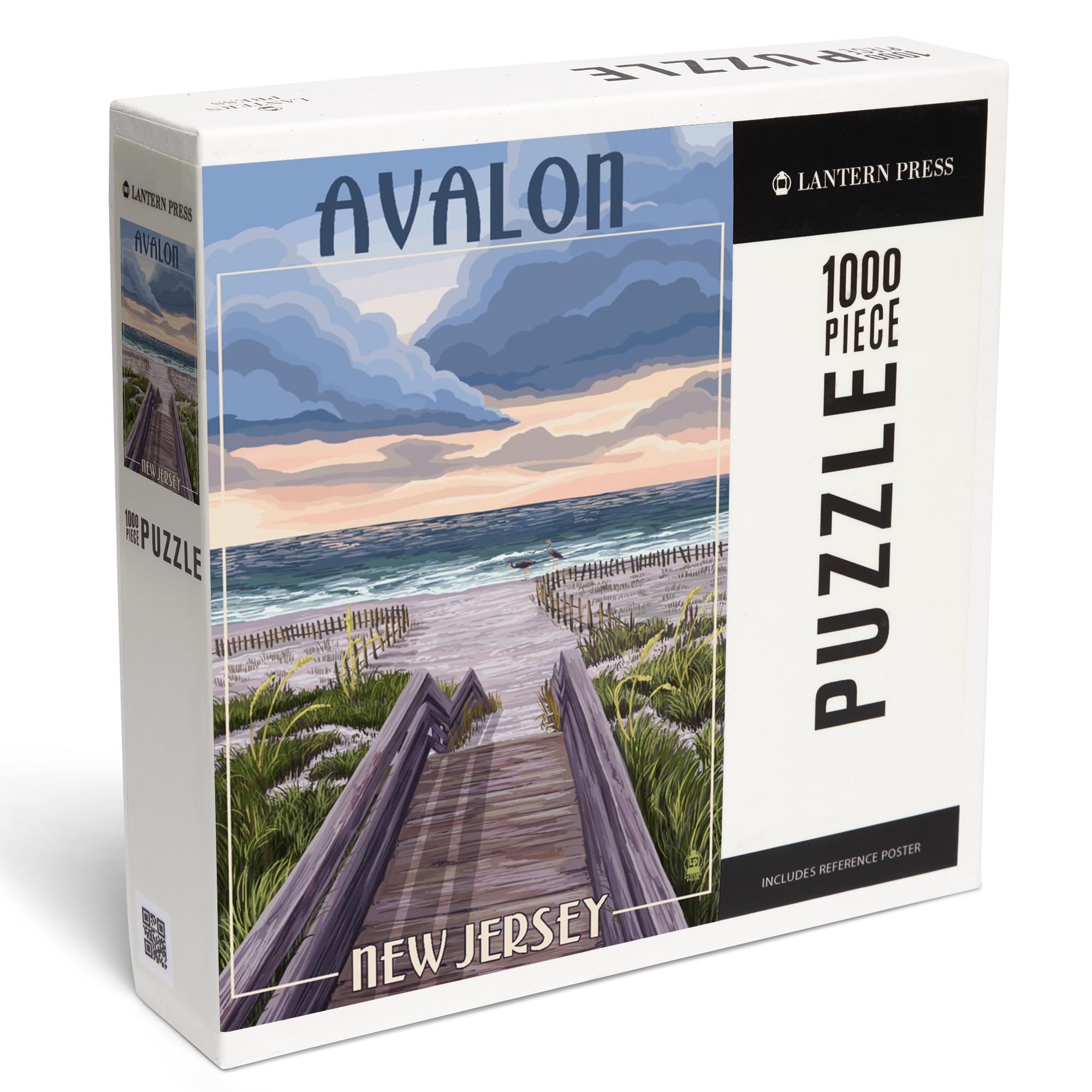 Avalon, New Jersey, Beach Boardwalk Scene (1000 Piece Puzzle, Challenging Jigsaw Puzzle for Adults, Made in USA)