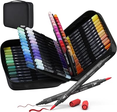 KEMYR Markers for Adult Coloring Books No Bleeding,80 Colors by Number