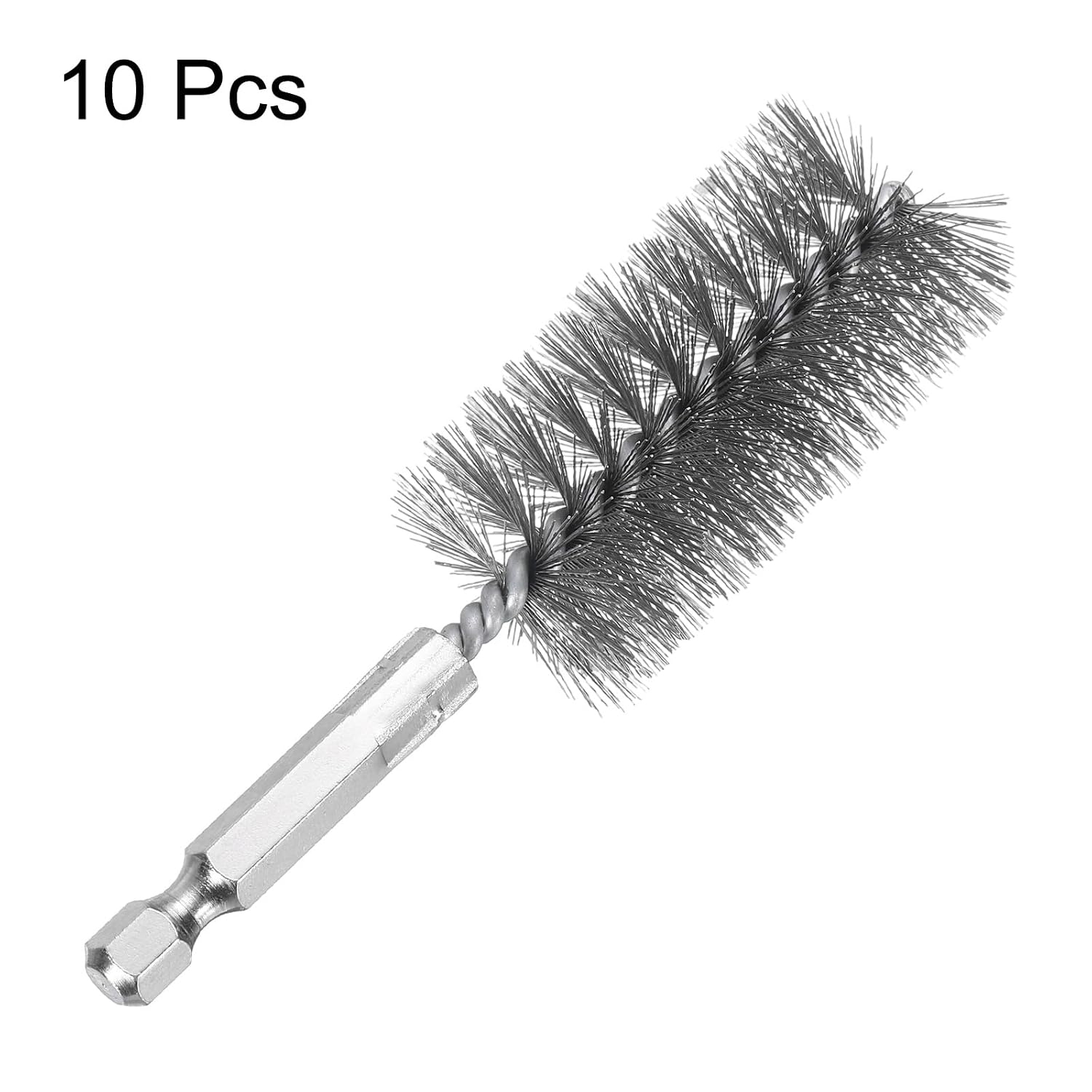 HARFINGTON 10Pcs Stainless Steel Bore Brush 28mm Dia 4" Long Cleaning Twisted Wire Brush with Handle 1/4" Hex Shank for Tubes, Ports, Bearings image 3
