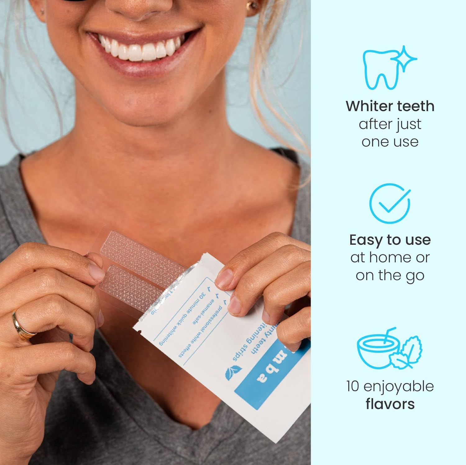 Zimba Teeth Whitening Strips - Professional-Grade Whitener, Formulated for Sensitive Teeth, Natural & Enamel-Safe Ingredients, 1x Mint + 1x Spearmint + 1x Wintergreen Pack, 84 Strips (42 Treatments) : Health & Household