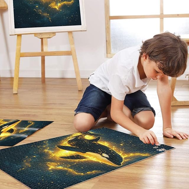 Foto 4 de 6 de Rompecabezas para Adolescentes de 1000 Piezas Orca en el Espacio Juegos Divertidos para la Familia decoración…