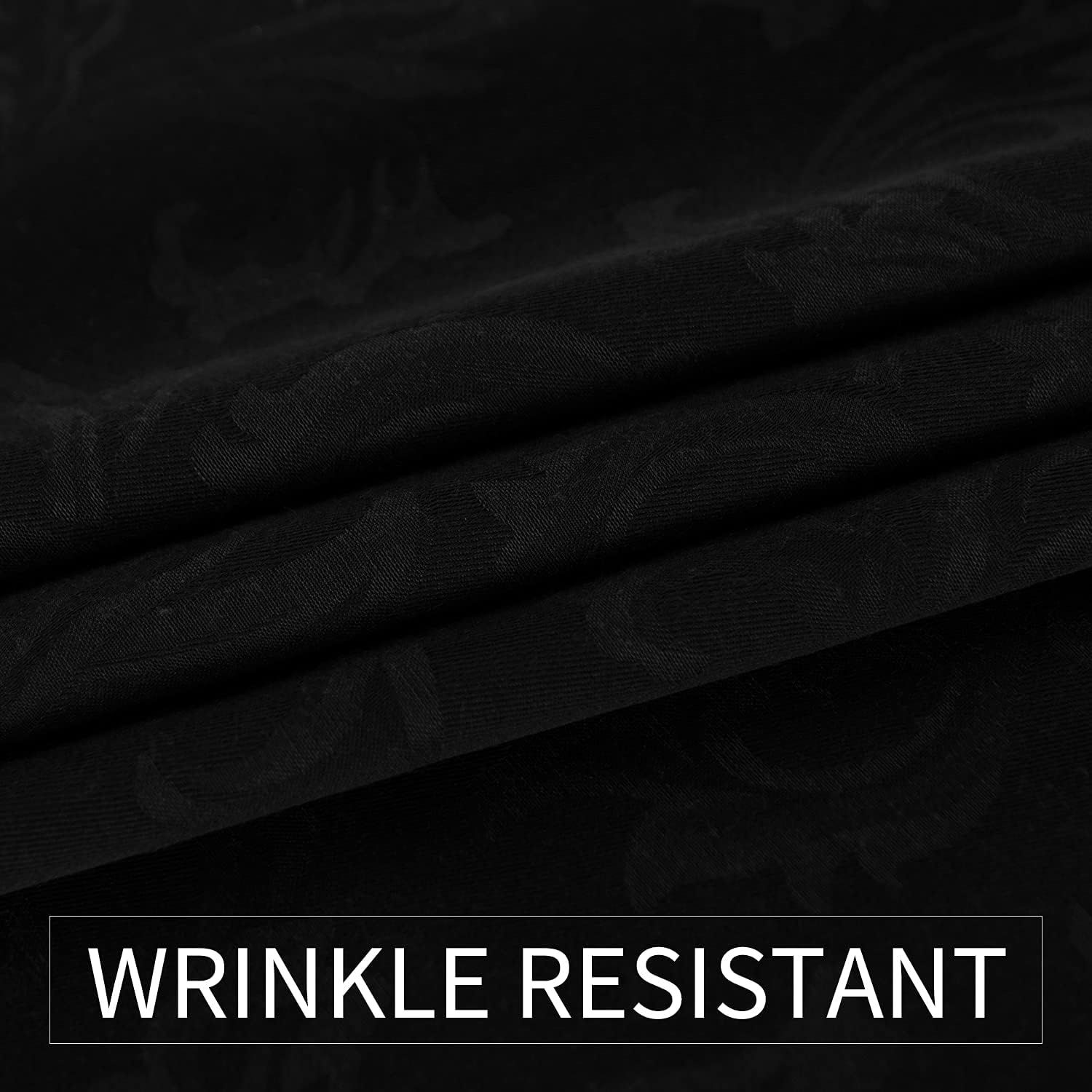 Obstal 210GSM Solid Flower Jacquard Table Cloth - Heavy Duty Waterproof Wrinkle Free Microfiber Tablecloth, Decorative Fabric Table Cover for Outdoor and Indoor Use (Black, Rectangle 60 x 84 Inch) : Home & Kitchen