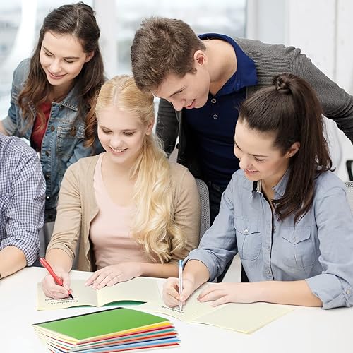 Miniatura 7 de Thenshop 16 cuadernos de composición A5 a granel, tapa surtida, cuadernos rayados (5.5 x 8.3) con rayas universitarias, 60 páginas, cuadernos de