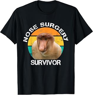 Funny Broken Nose Surgery Recovery Survivor Proboscis Monkey T-Shirt