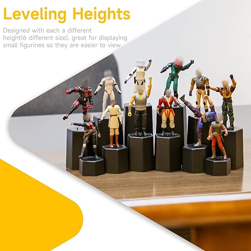 Miniatura 5 de FIGURESLAB Soporte de exhibición de figuras de 3.75 pulgadas con clavija, compatible con figuras coleccionables vintage y modernas de estrellas a