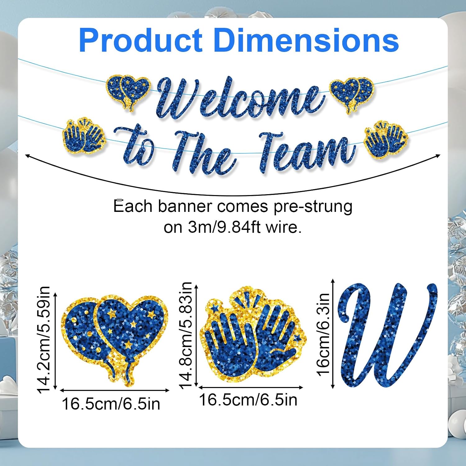 Welcome to The Team Banner, Pre-Strung Glitter Welcome Banner for New Employee No DIY Office Party Decoration Supplies for New Teacher Colleague Staff Coworker Team Member image 2