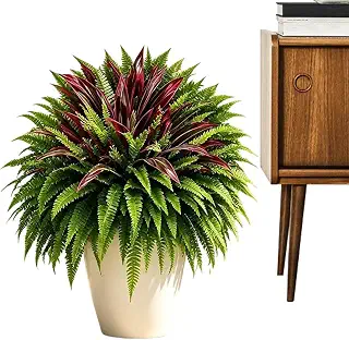 Artificial Ferns for Outdoors - UV-Resistant Fern and Dracaena Decor | Artificial Plants for Porch Patio Garden Balcony Hotel Holiday Party