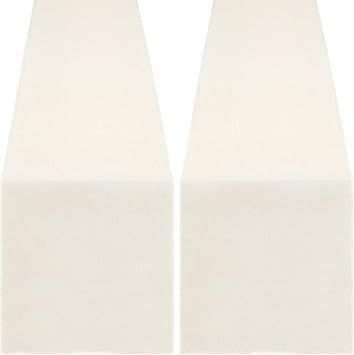 White Table Runners 2 Packs 12x84 Inch Burlap Linen Boho Table Runner