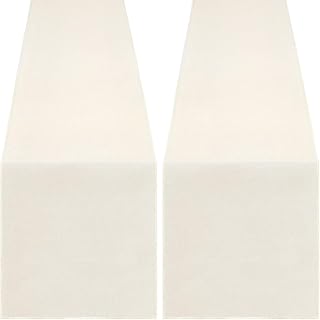 White Table Runners 2 Packs 13x108 Inch Burlap Linen Boho Table Runner