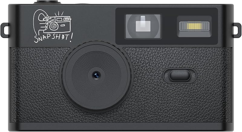 SNPSHT Screen-Free Digital Camera – Simple Point & Shoot Camera, No Screen, Easy to Use Camera, Replace Disposable with Reusable (Black)