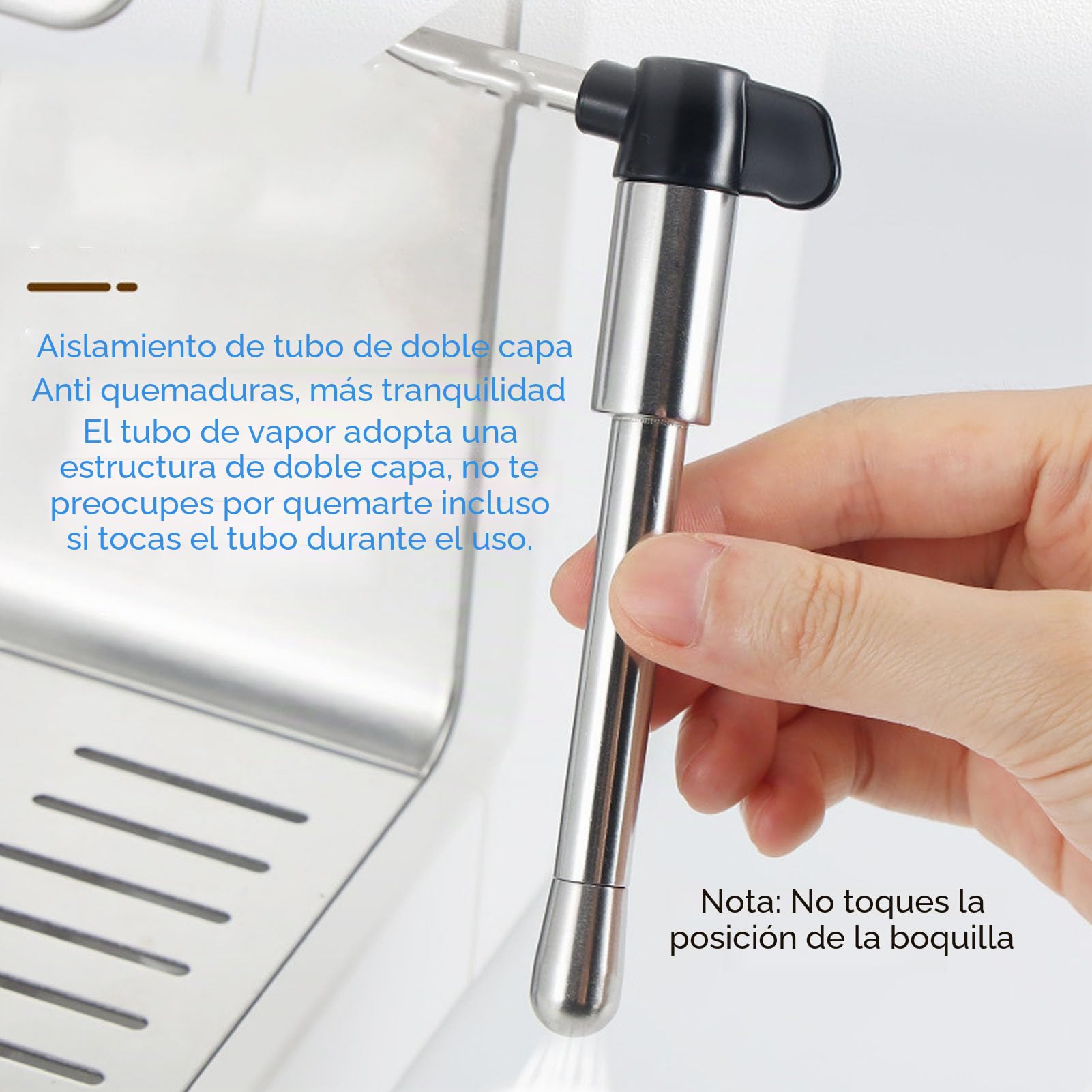 Aramox Varita de Vapor y Boquilla Mejorada Reemplazo de Acero Inoxidable para Máquina de Café EC685