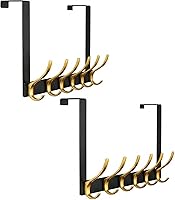 Vista 9 de Ganchos para colgar sobre la puerta, colgador de puerta resistente, gran toallero para colocar sobre la puerta con 12 ganchos, resistente y fácil