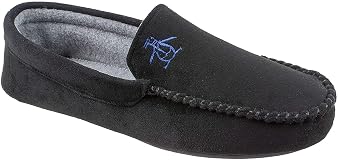 Original Penguin - Pantuflas de mocasín venecianas de micro gamuza para hombres, tallas 8 a 13, negro, 10
