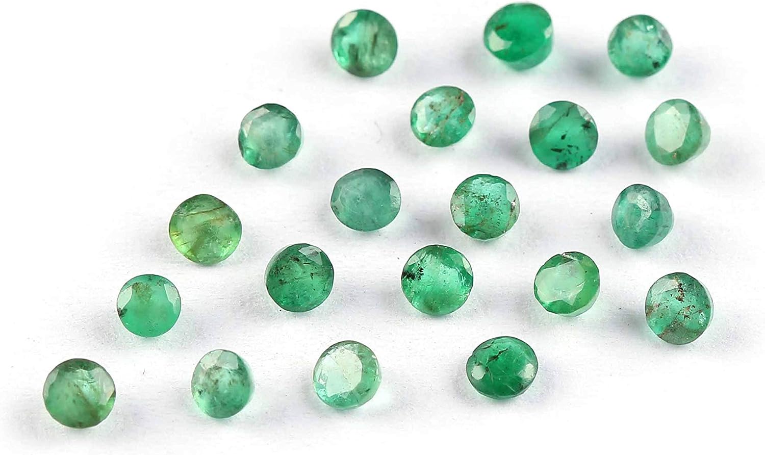 Neerupam collection Natural Green Zambian Emerald AAA Quality 2 mm Calibrated Size Faceted Round Shape Loose Gemstone for Jewelry Making
